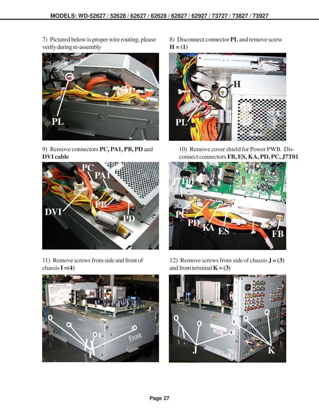 Mitsubishi Electronics V29, V31 CHASSIS, V30+ specifications PCPA1 