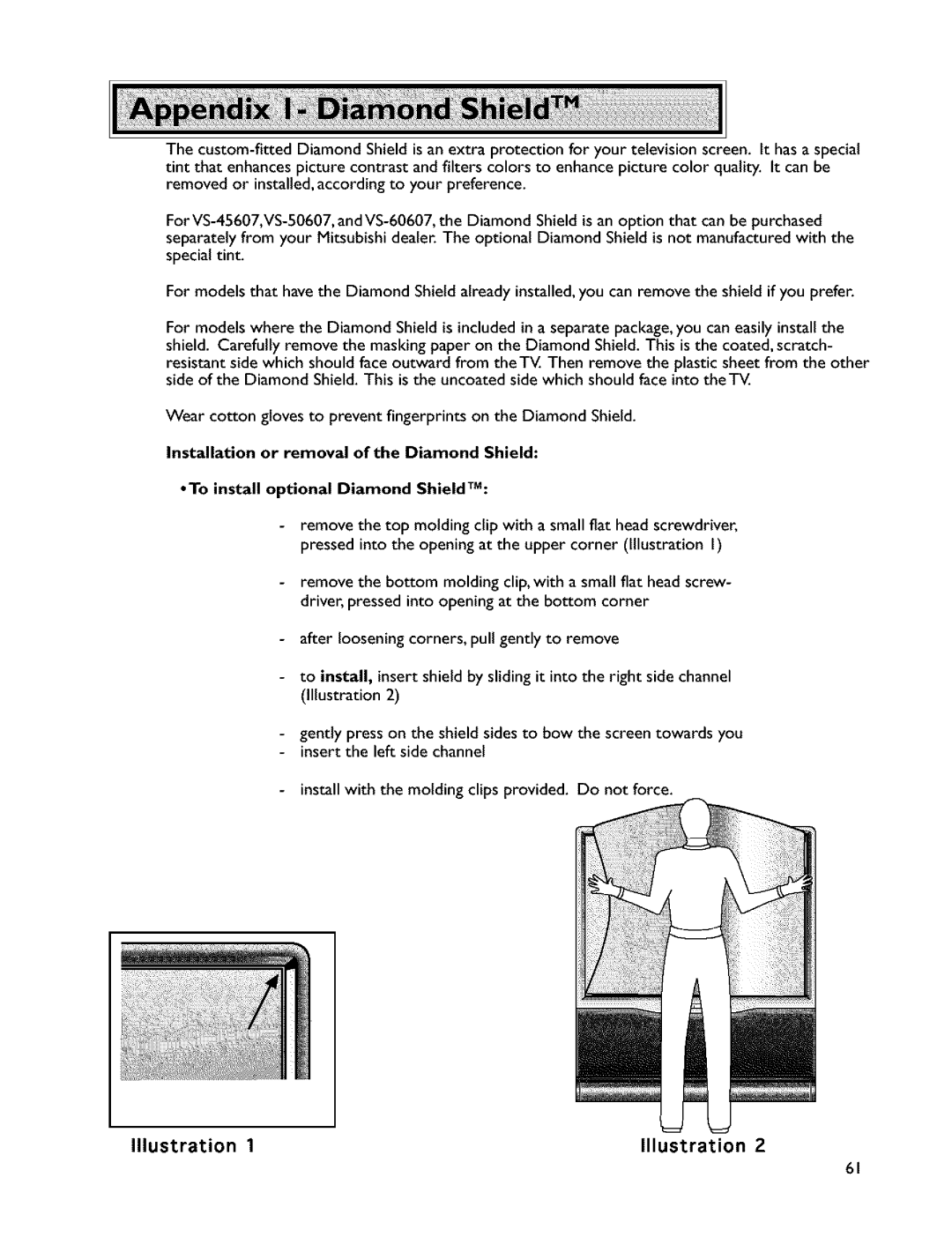 Mitsubishi Electronics VS-45607 manual Illustration 