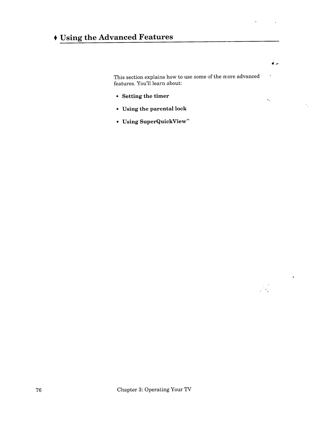 Mitsubishi Electronics VS-45502, VS-50502, VS-50501, VS-45501 manual Using the Advanced Features 