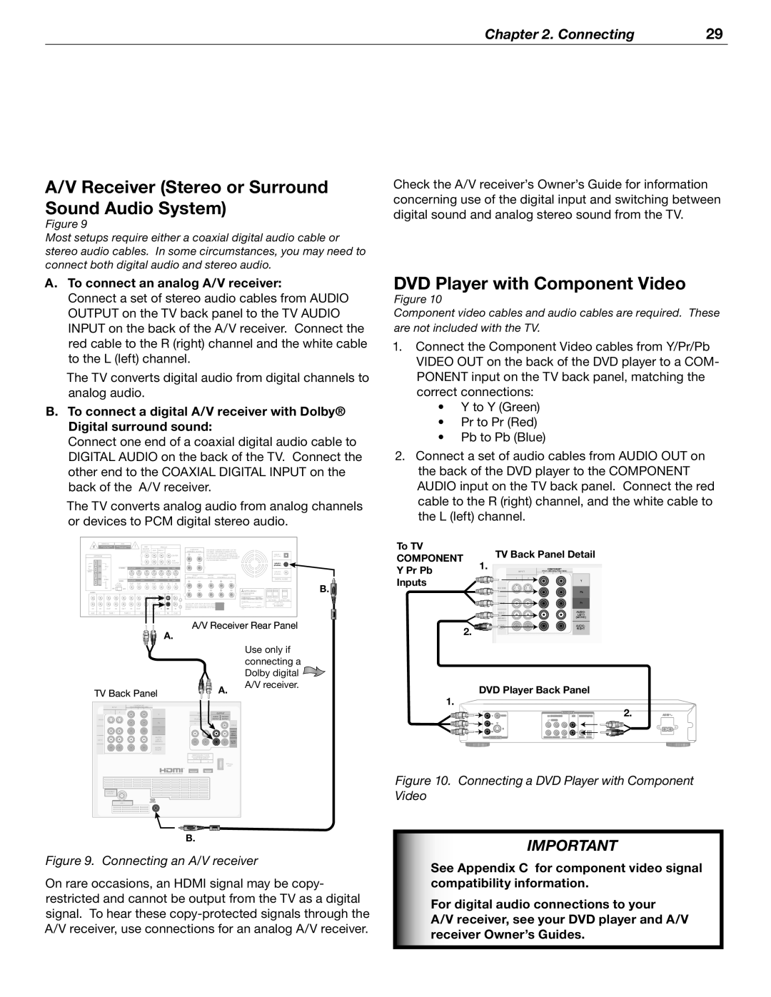 Mitsubishi Electronics WD-52526 manual Receiver Stereo or Surround Sound Audio System, DVD Player with Component Video 