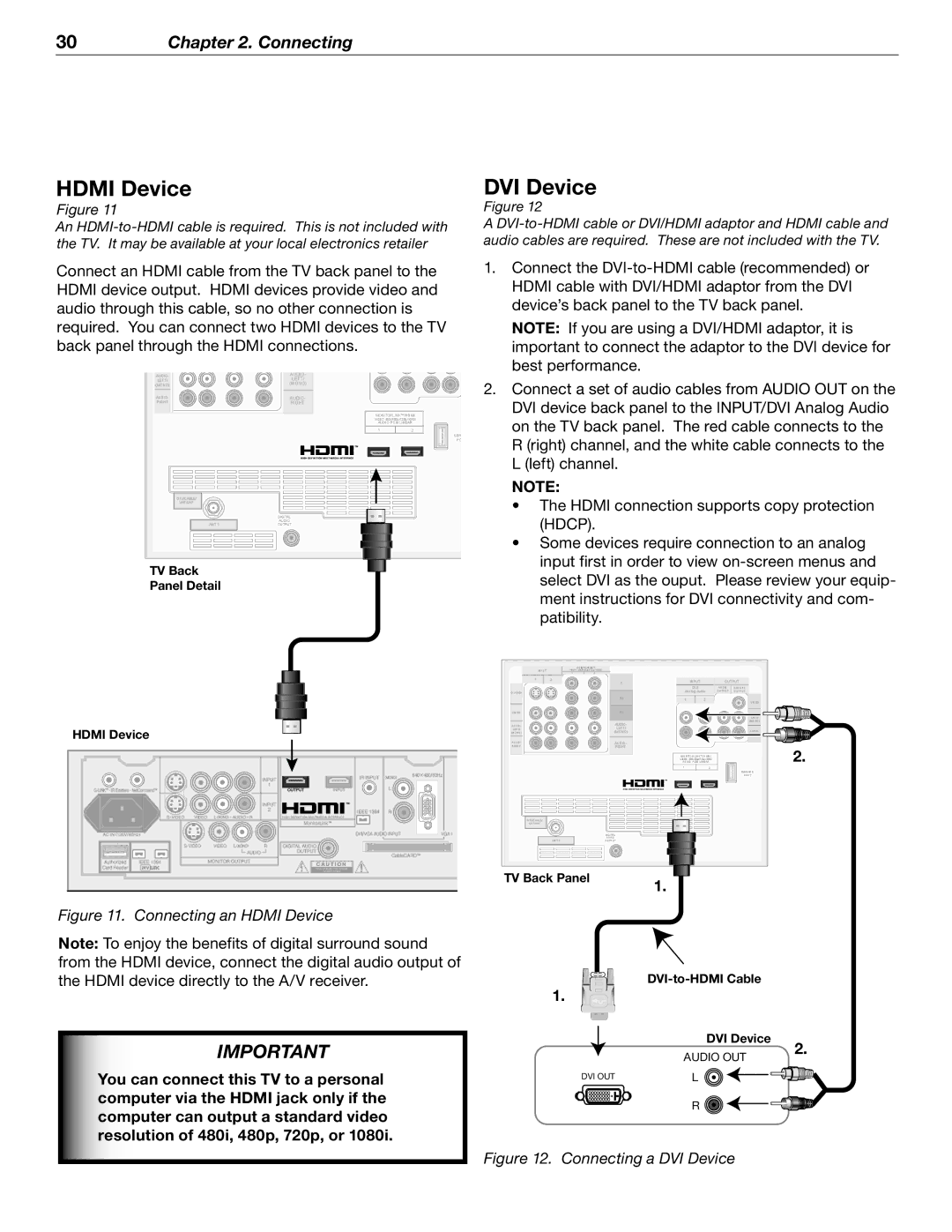 Mitsubishi Electronics WD-52526 manual Hdmi Device, DVI Device 