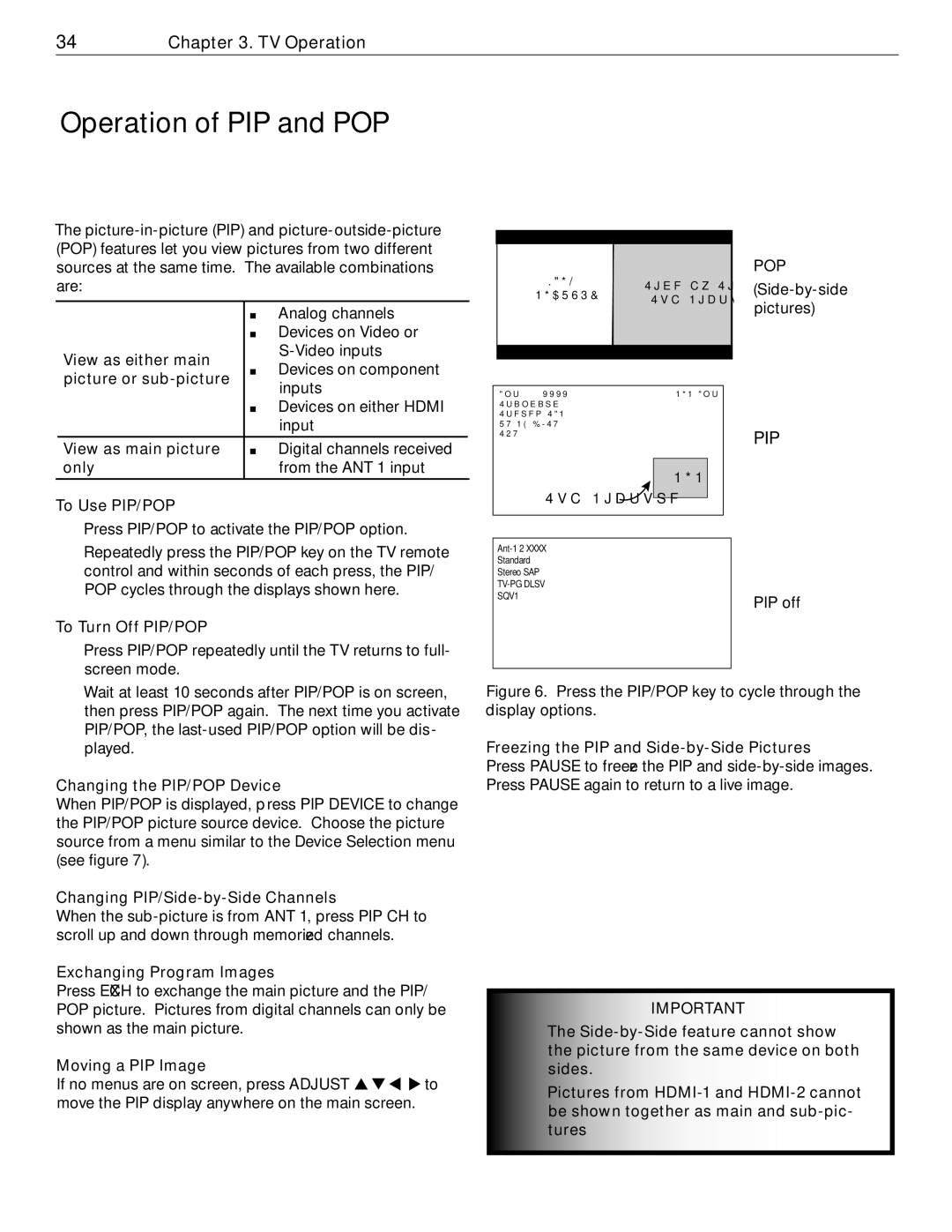 Mitsubishi Electronics WD-52526 manual Operation of PIP and POP 