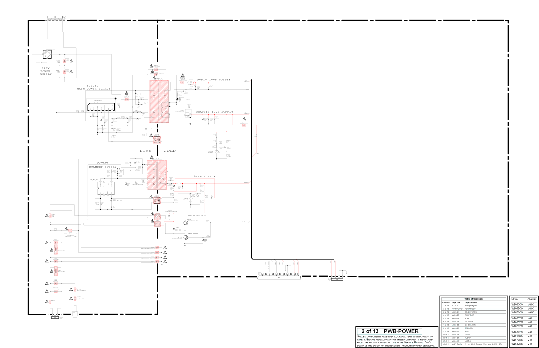 Mitsubishi Electronics WD-73C9, WD-52527, WD-73837, WD-73737, WD-65737, WD-65C9, WD-60737, WD-65837 18VS, IC9010, 12VS, IC9030 