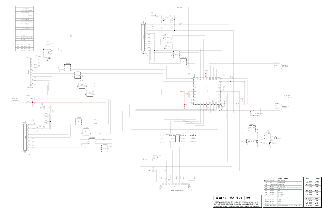 Mitsubishi Electronics WD-73837 VR2A41, VR2A42, VR2A43, VR2A44, VR2A11, VR2A12, VR2A13, IC2A01, VR2A14, VR2A21, IC2A51 