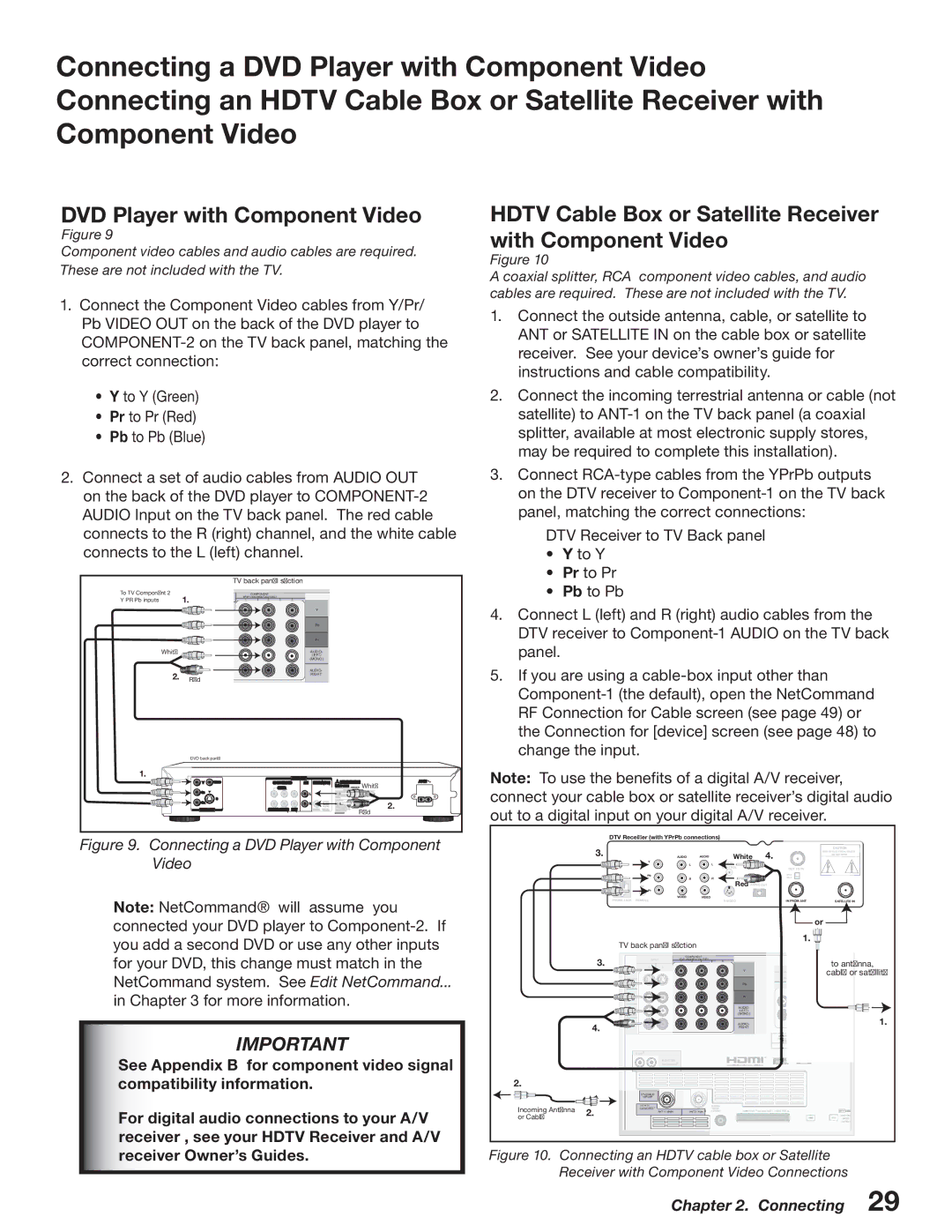 Mitsubishi Electronics WD-52527 manual Hdtv Cable Box or Satellite Receiver with Component Video, Receiver Owner’s Guides 