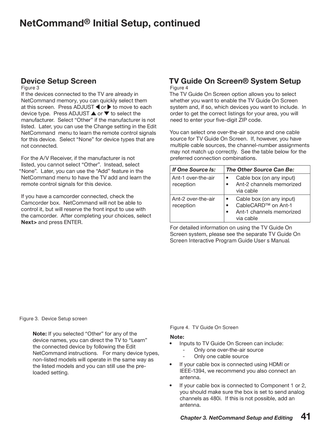 Mitsubishi Electronics WD-52527 manual Device Setup Screen, TV Guide On Screen System Setup 