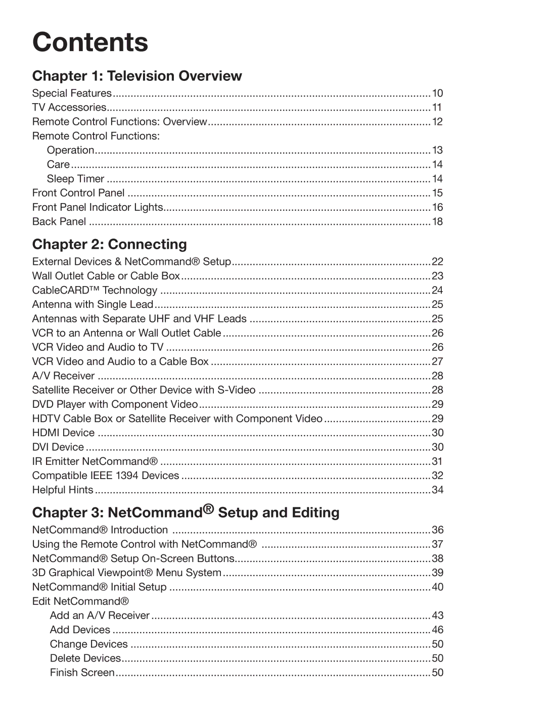 Mitsubishi Electronics WD-52527 manual Contents 