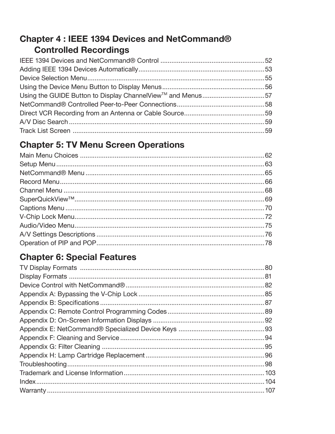 Mitsubishi Electronics WD-52527 manual Ieee 1394 Devices and NetCommand Controlled Recordings 