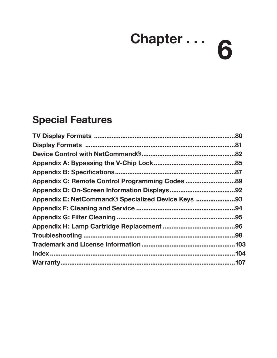 Mitsubishi Electronics WD-52527 manual TV Display Formats Device Control with NetCommand, Appendix B Specifications, Index 