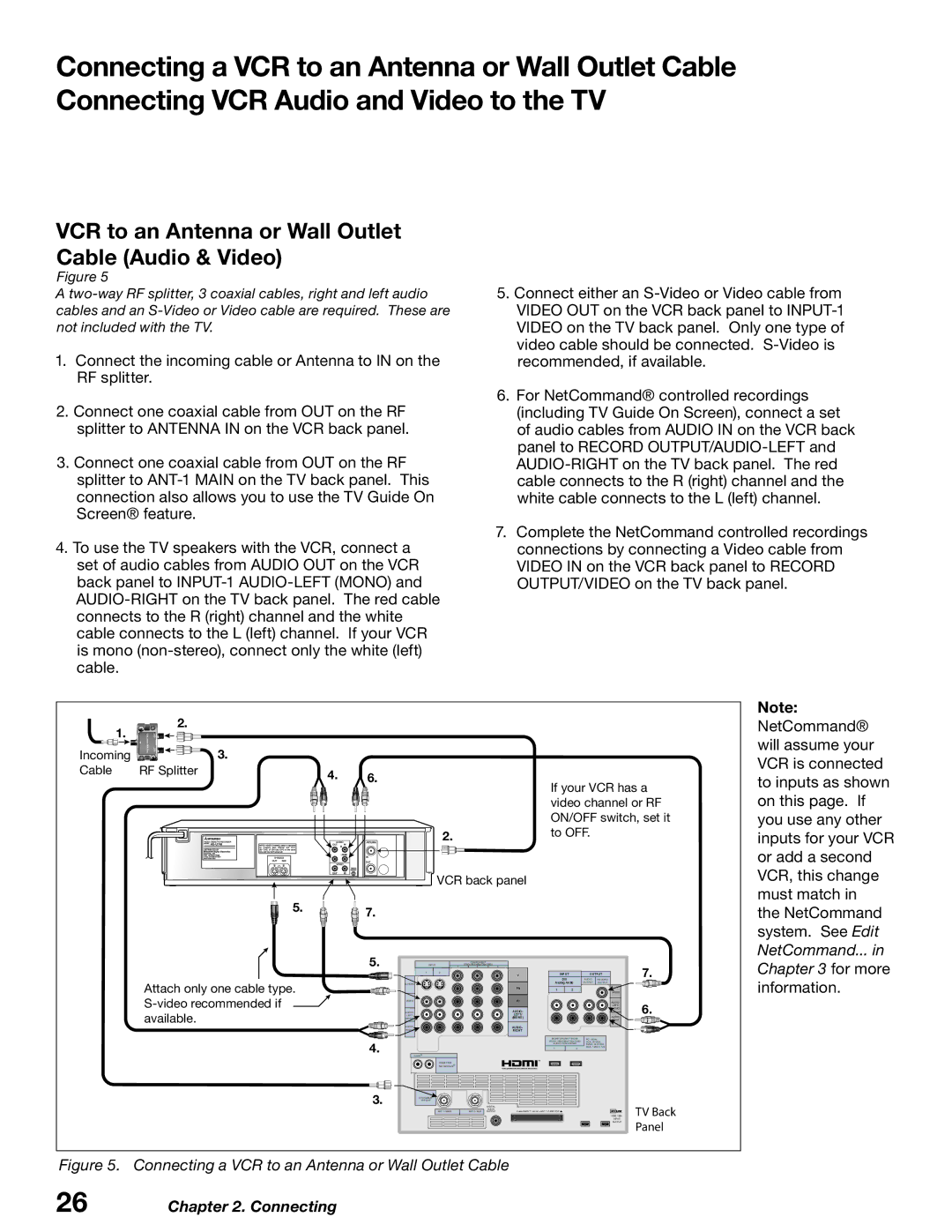 Mitsubishi Electronics WD-52627, WD-62627 manual VCR to an Antenna or Wall Outlet Cable Audio & Video, $Bcmf 