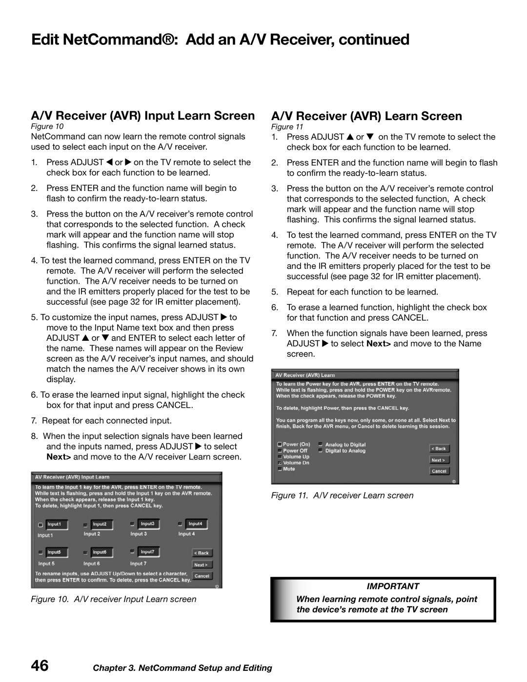 Mitsubishi Electronics WD-52627, WD-62627 manual Receiver AVR Input Learn Screen, Receiver AVR Learn Screen 