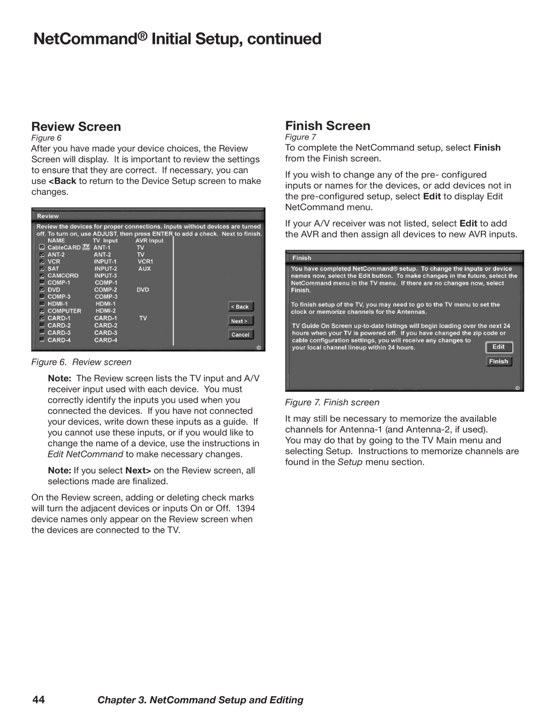 Mitsubishi Electronics WD-62628, WD-52628, WD-73727 manual Review Screen, Finish Screen 