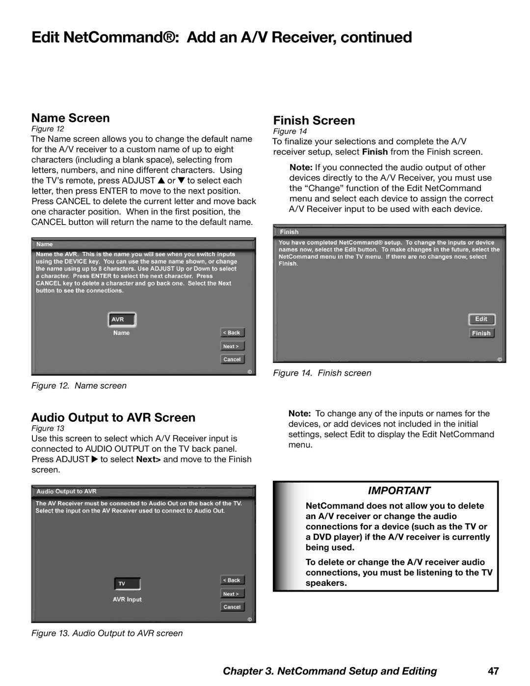 Mitsubishi Electronics WD-62628, WD-52628, WD-73727 manual Name Screen, Audio Output to AVR Screen 