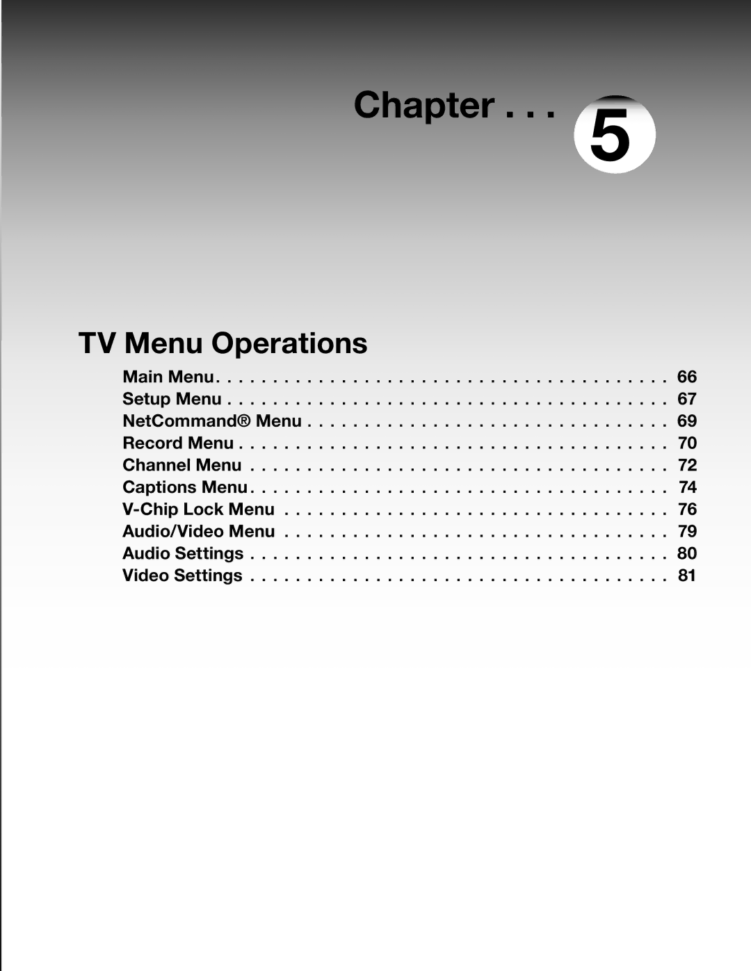 Mitsubishi Electronics WD-62628, WD-52628, WD-73727 manual TV Menu Operations 