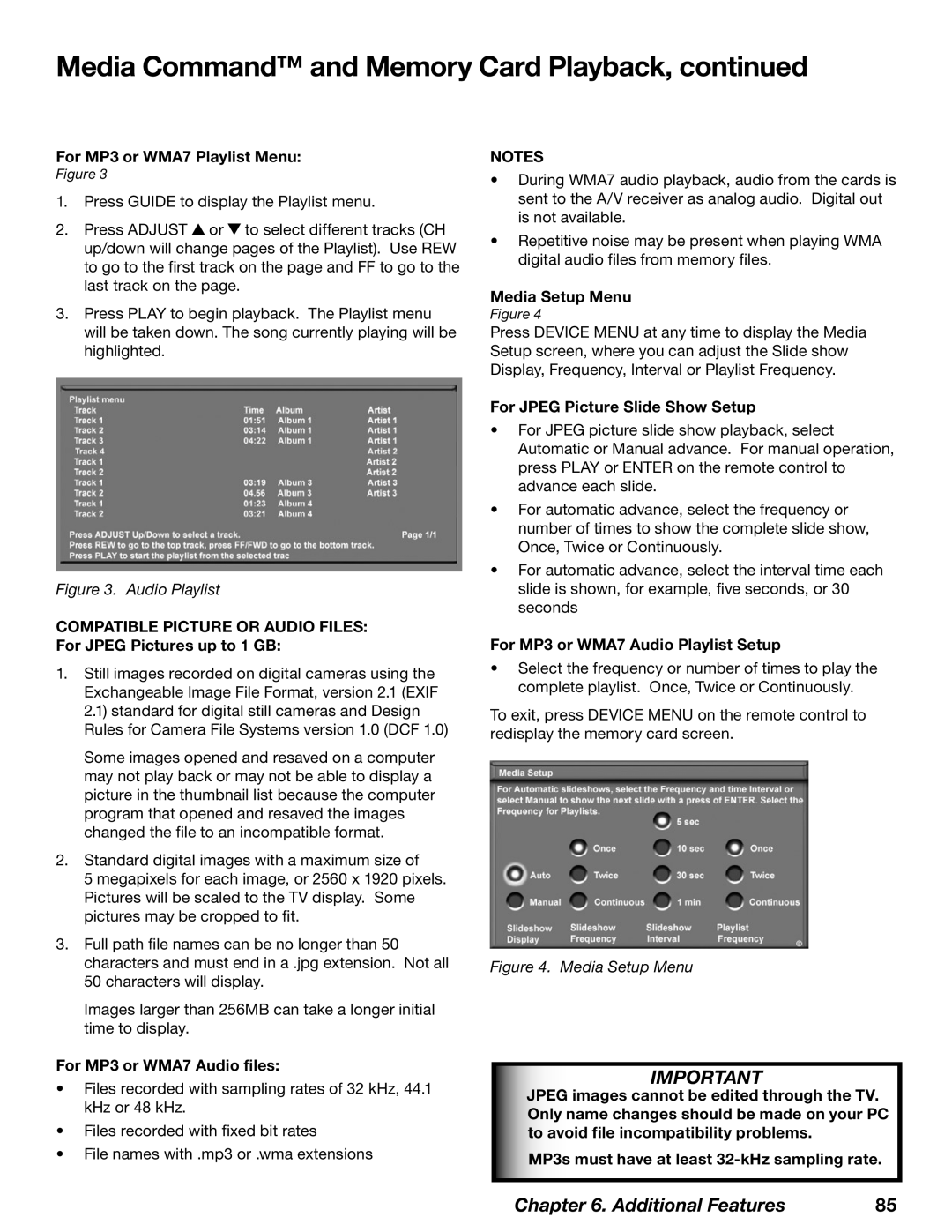 Mitsubishi Electronics WD-73727, WD-52628, WD-62628 manual Media Command and Memory Card Playback 