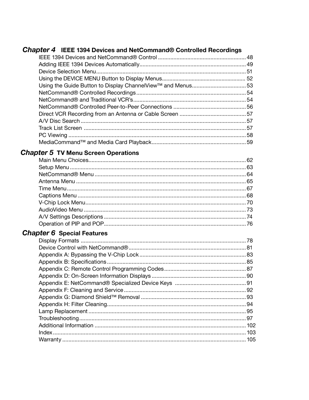 Mitsubishi Electronics WD-52725, WD-62525, WD-52525, WD-62725 manual Ieee 1394 Devices and NetCommand Controlled Recordings 