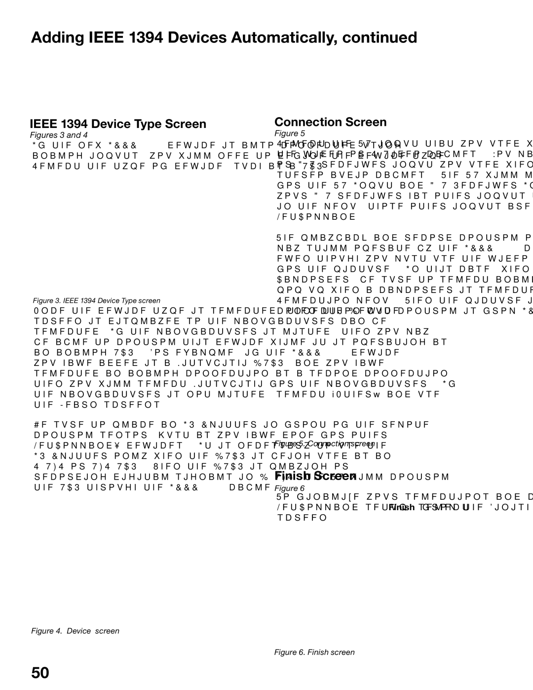 Mitsubishi Electronics WD-52725, WD-62525, WD-52525, WD-62725 manual Ieee 1394 Device Type Screen, Connection Screen 