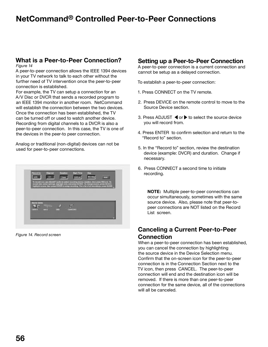 Mitsubishi Electronics WD-52725, WD-62525, WD-52525, WD-62725 manual NetCommand Controlled Peer-to-Peer Connections 