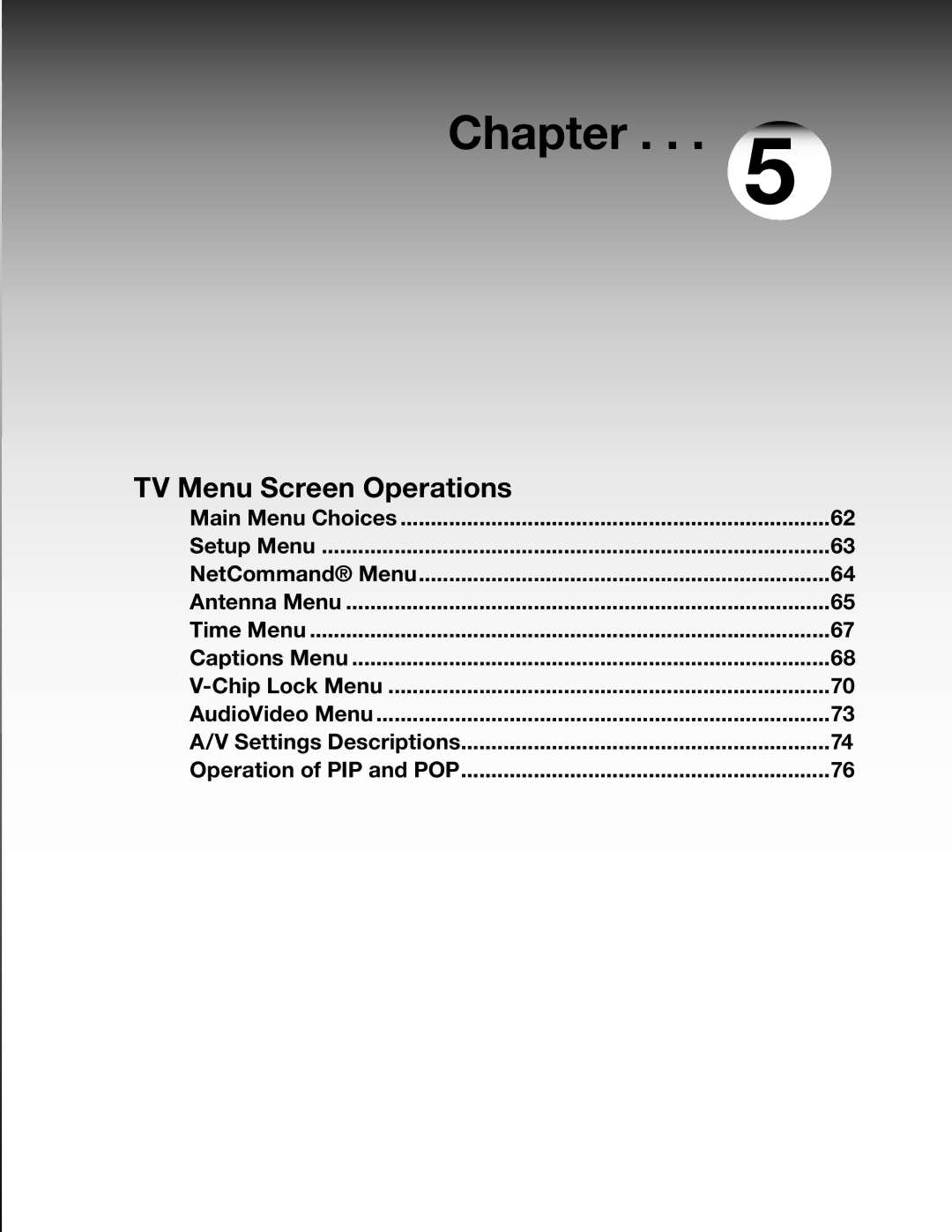 Mitsubishi Electronics WD-52725, WD-62525, WD-52525, WD-62725 manual TV Menu Screen Operations 