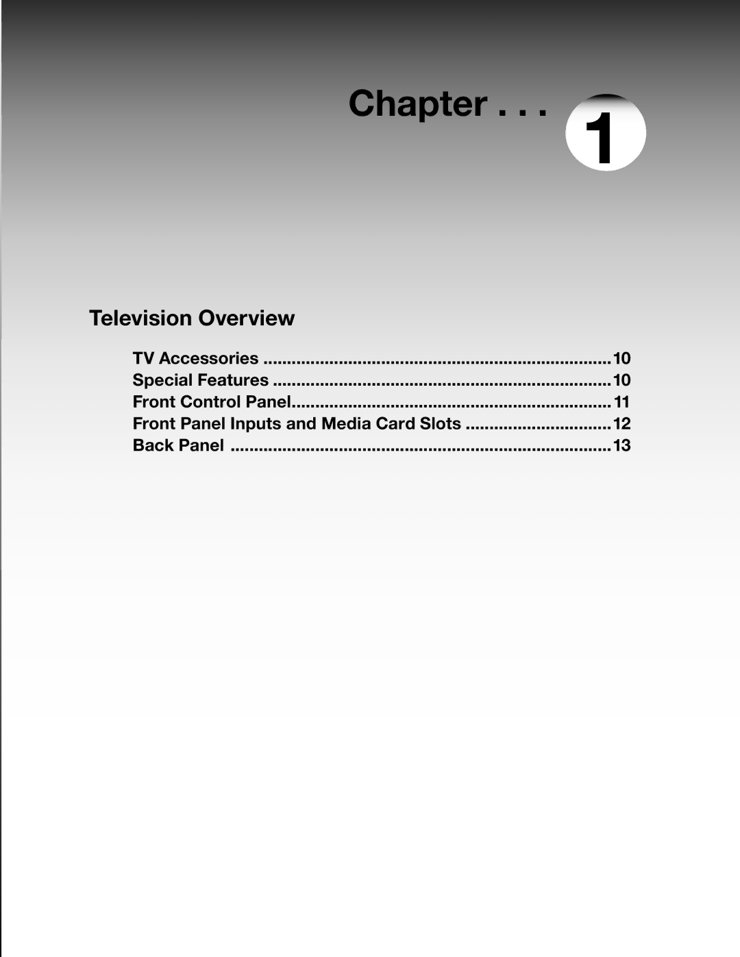 Mitsubishi Electronics WD-52525 manual Television Overview, TV Accessories Special Features Front Control Panel, Back Panel 