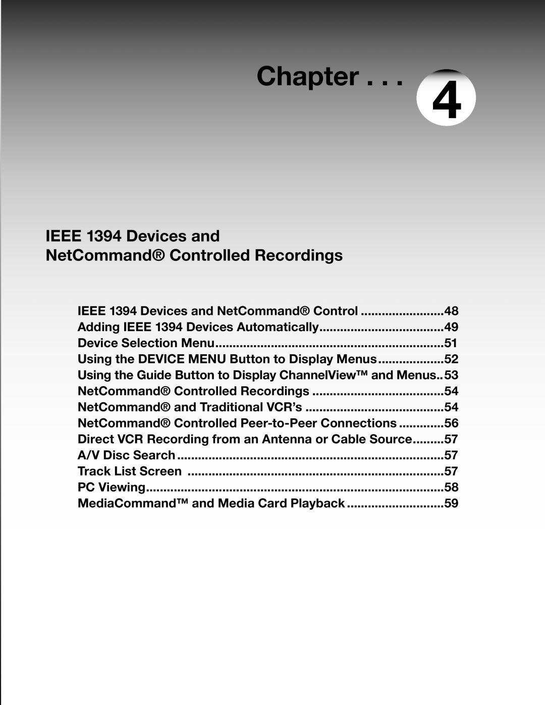 Mitsubishi Electronics WD-62525, WD-52725 manual Ieee 1394 Devices NetCommand Controlled Recordings, Device Selection Menu 