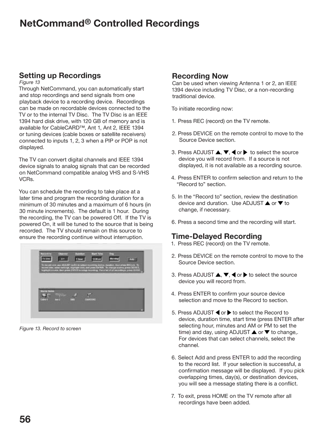 Mitsubishi Electronics WD-52825, WD-62825 manual Setting up Recordings, Recording Now, Time-Delayed Recording 