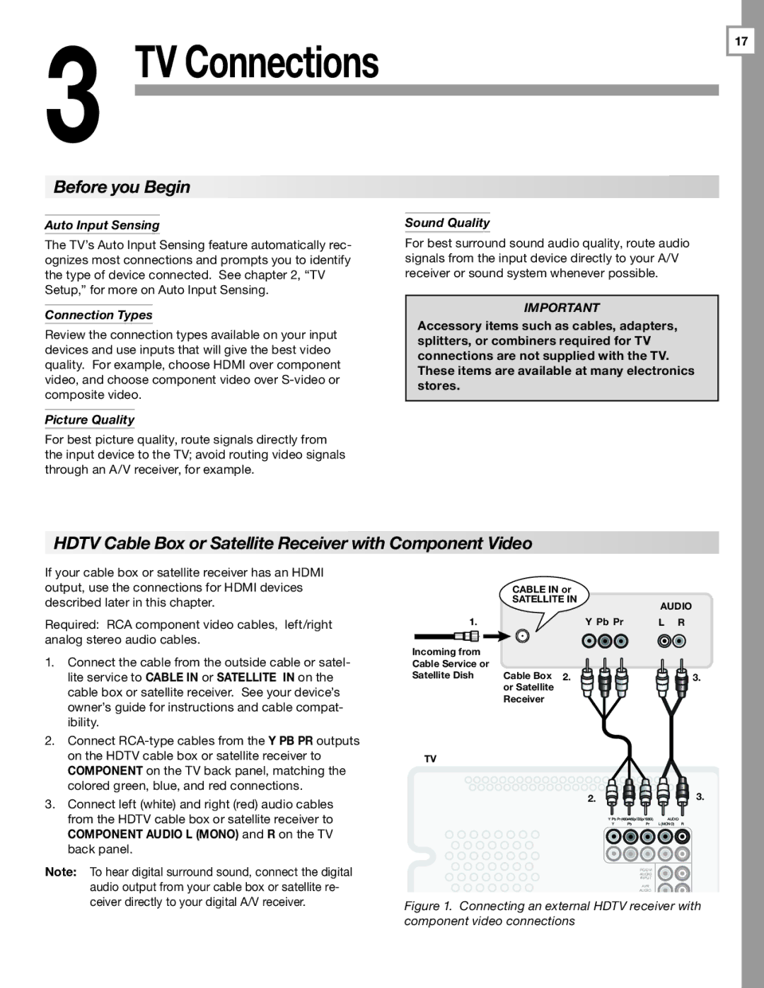 Mitsubishi Electronics WD-65733, WD-57734 manual Before you Begin, Hdtv Cable Box or Satellite Receiver with Component Video 