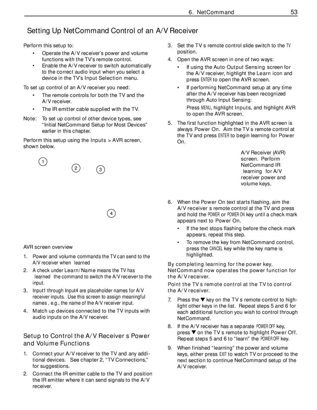 Mitsubishi Electronics WD-65734, WD-57734, WD-65733, WD-57733, WD-Y577 manual Setting Up NetCommand Control of an A/V Receiver 