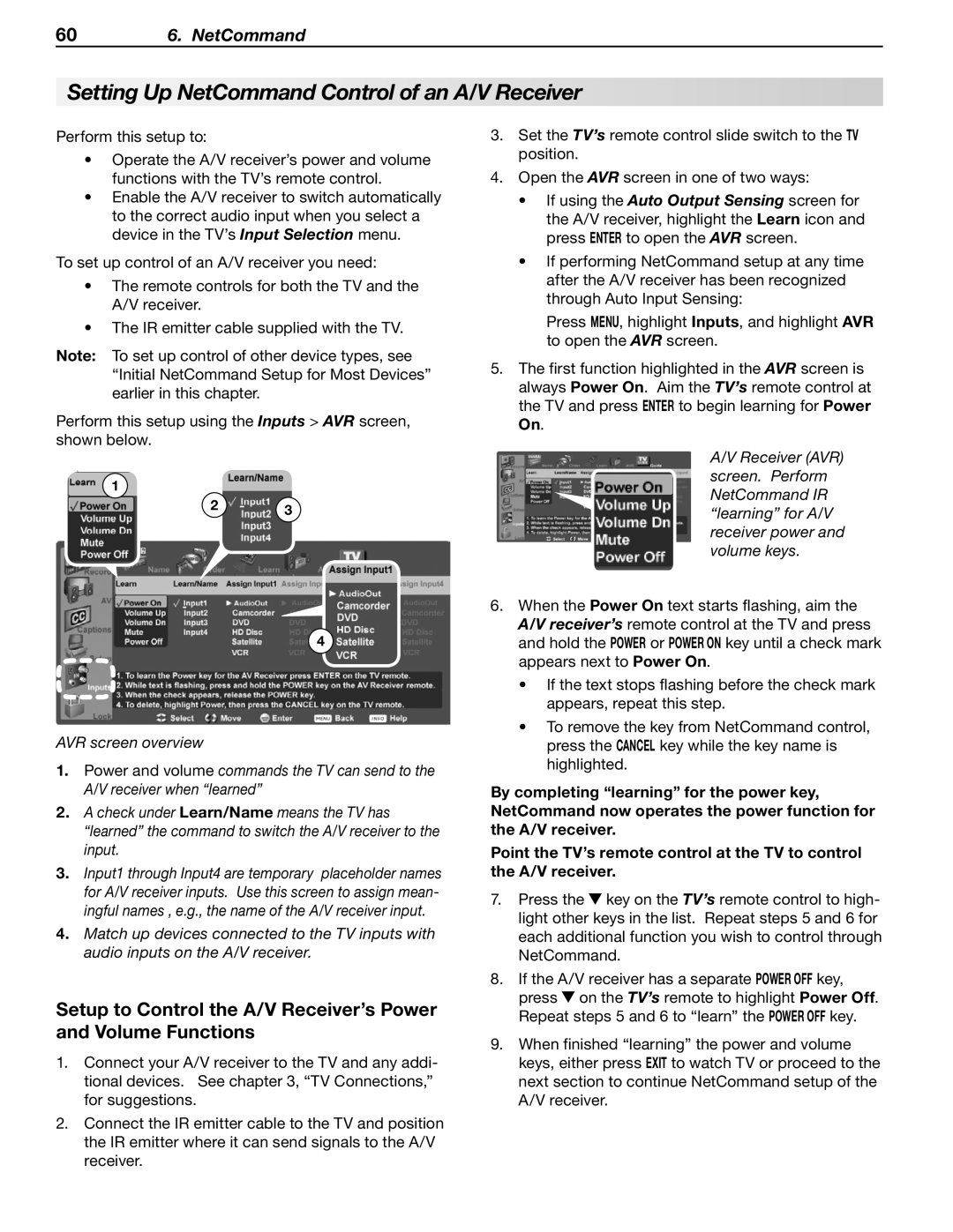 Mitsubishi Electronics WD-57833 manual Setting Up NetCommand Control of an A/V Receiver 