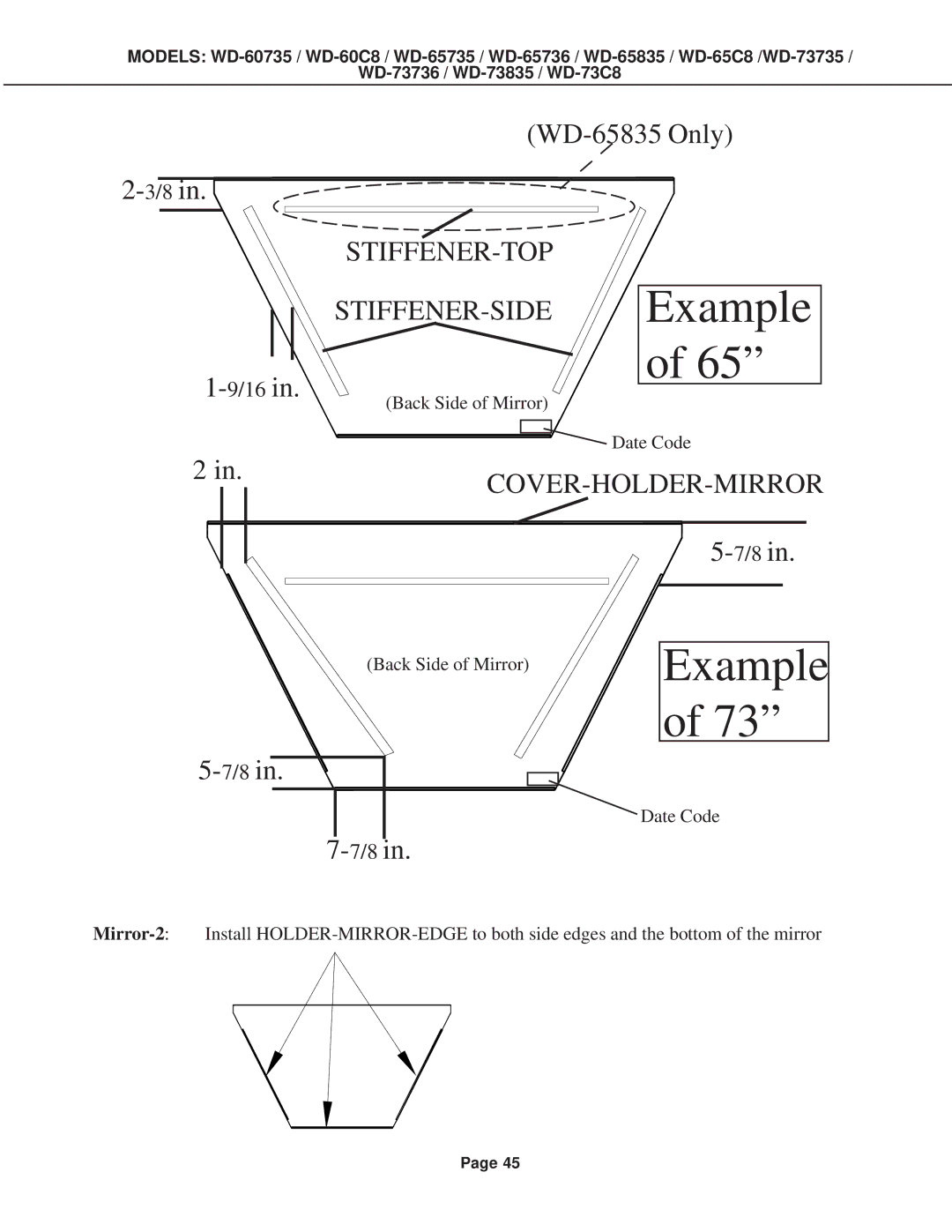 Mitsubishi Electronics WD-52527, WD-60C8, WD-65C8, WD-73C8 specifications Example 