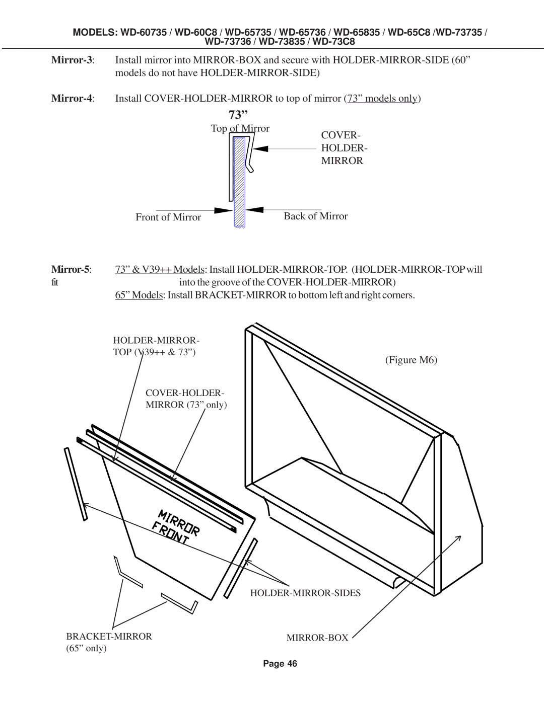 Mitsubishi Electronics WD-65C8, WD-60C8, WD-52527, WD-73C8 specifications Cover 