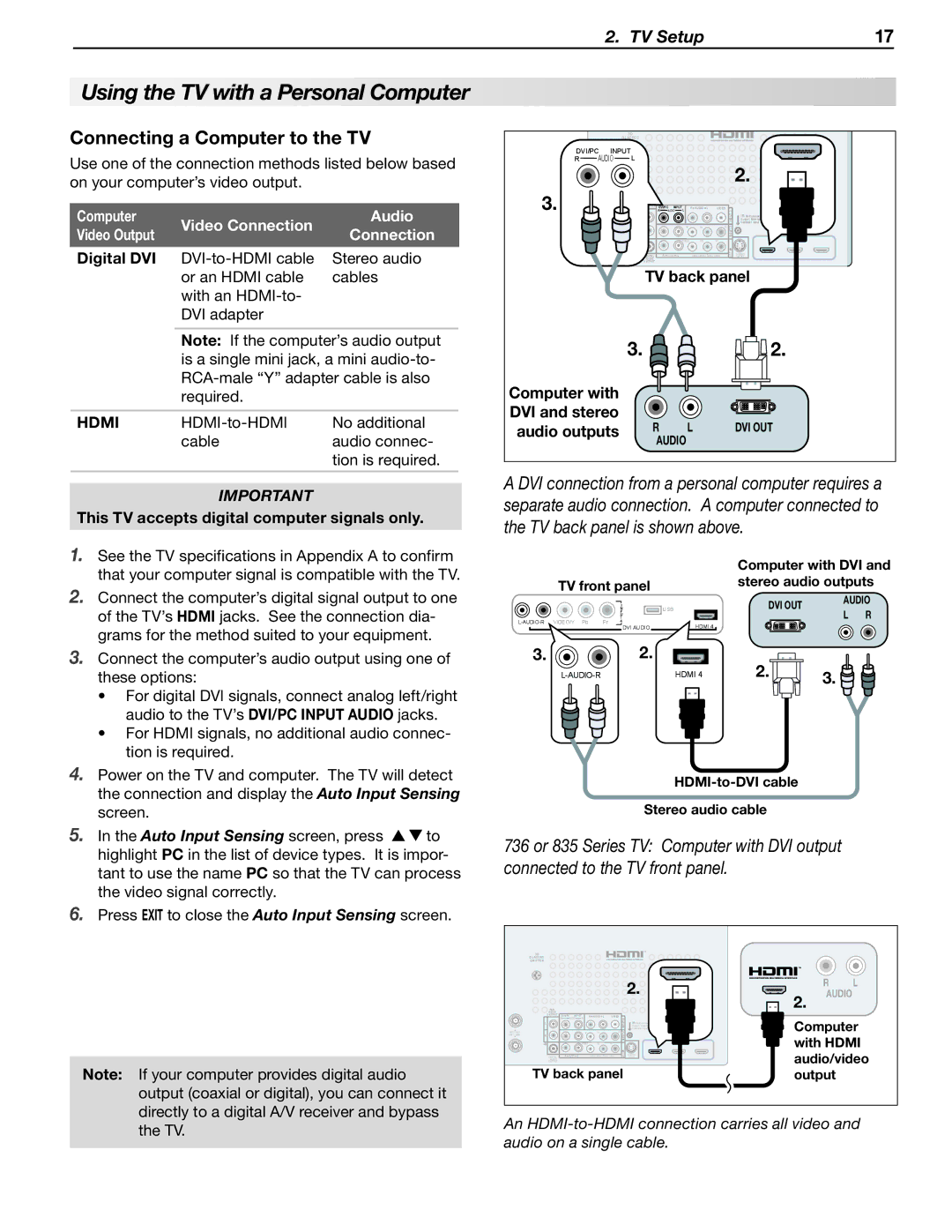 Mitsubishi Electronics WD-60C8 manual Connecting a Computer to the TV,  , Computer Video Connection Audio Video Output 