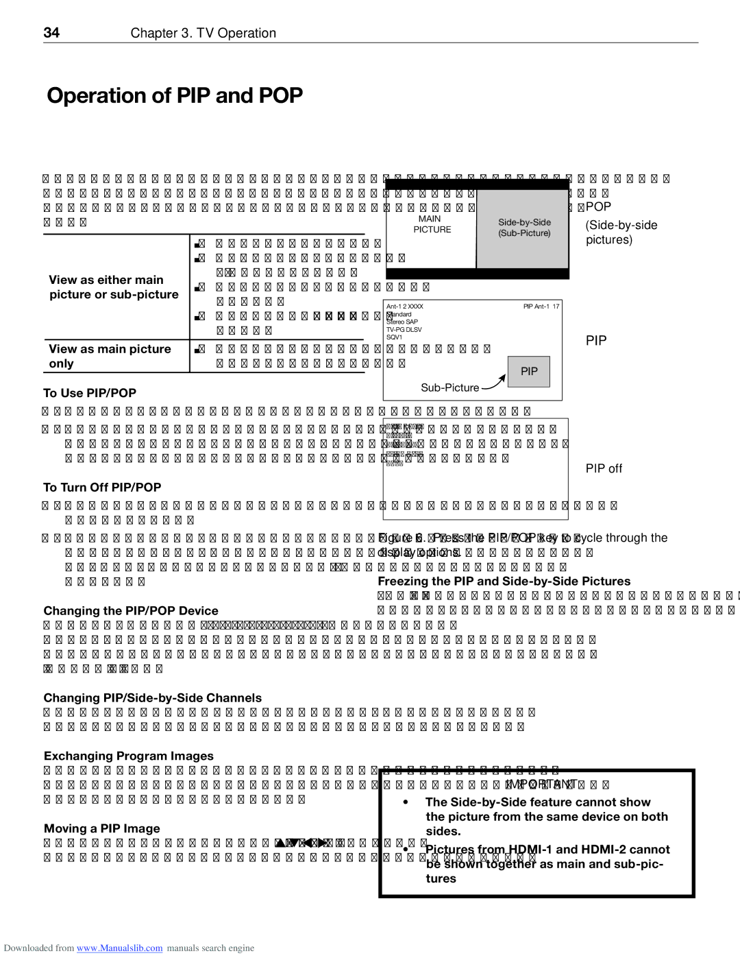 Mitsubishi Electronics WD-62526 manual Operation of PIP and POP 