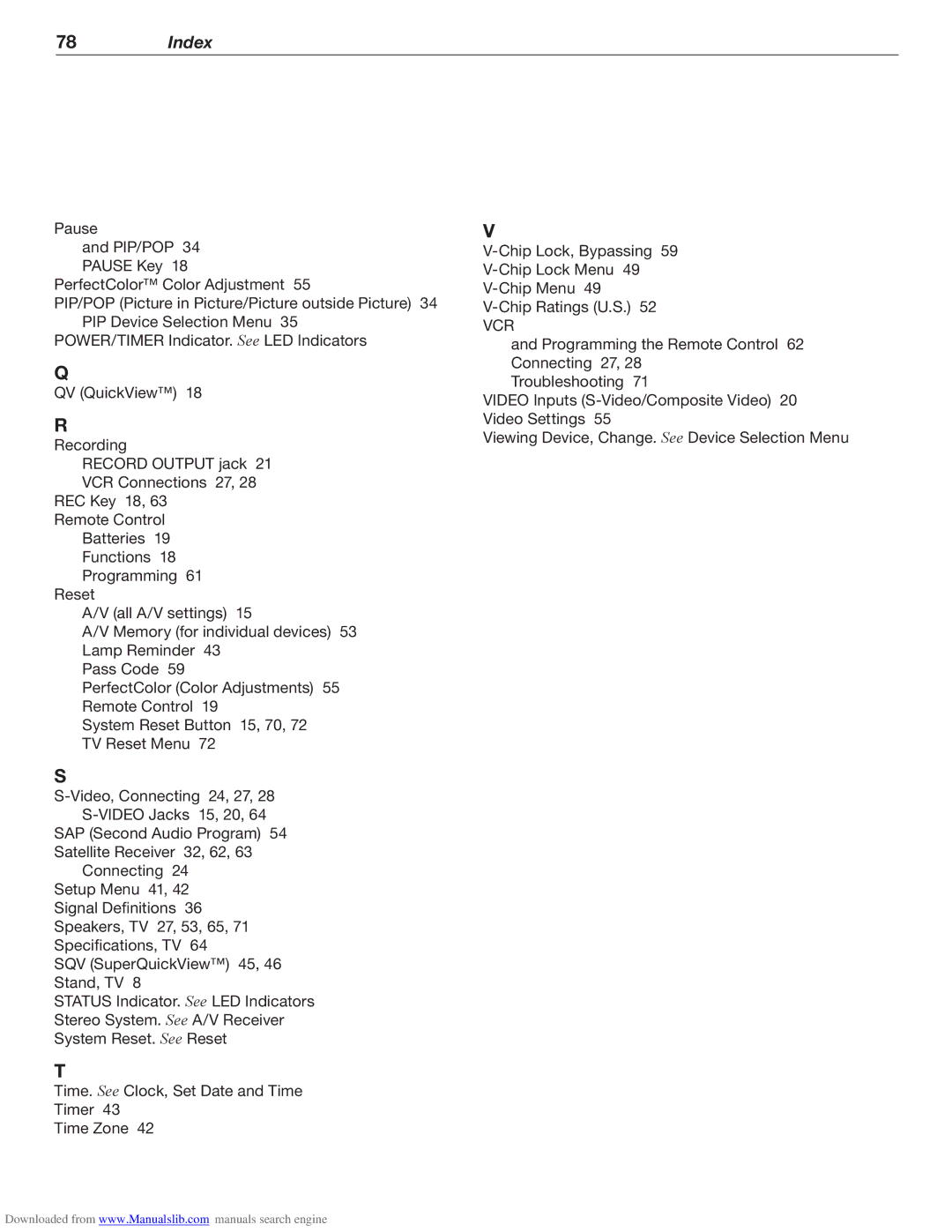 Mitsubishi Electronics WD-62526 manual Vcr 