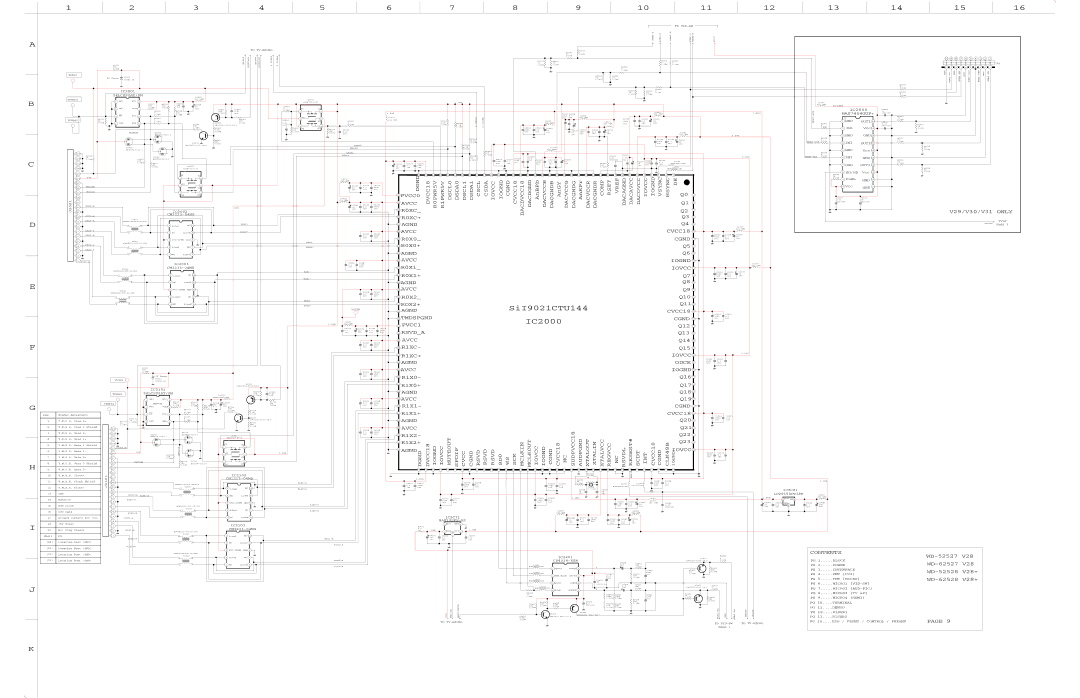 Mitsubishi Electronics WD-62527, WD-62528, WD-52528 R0XC, Tmdspgnd, Rsvda, R1XC, Iovcc, Agnd Odck, Avcc Iognd, Cgnd 