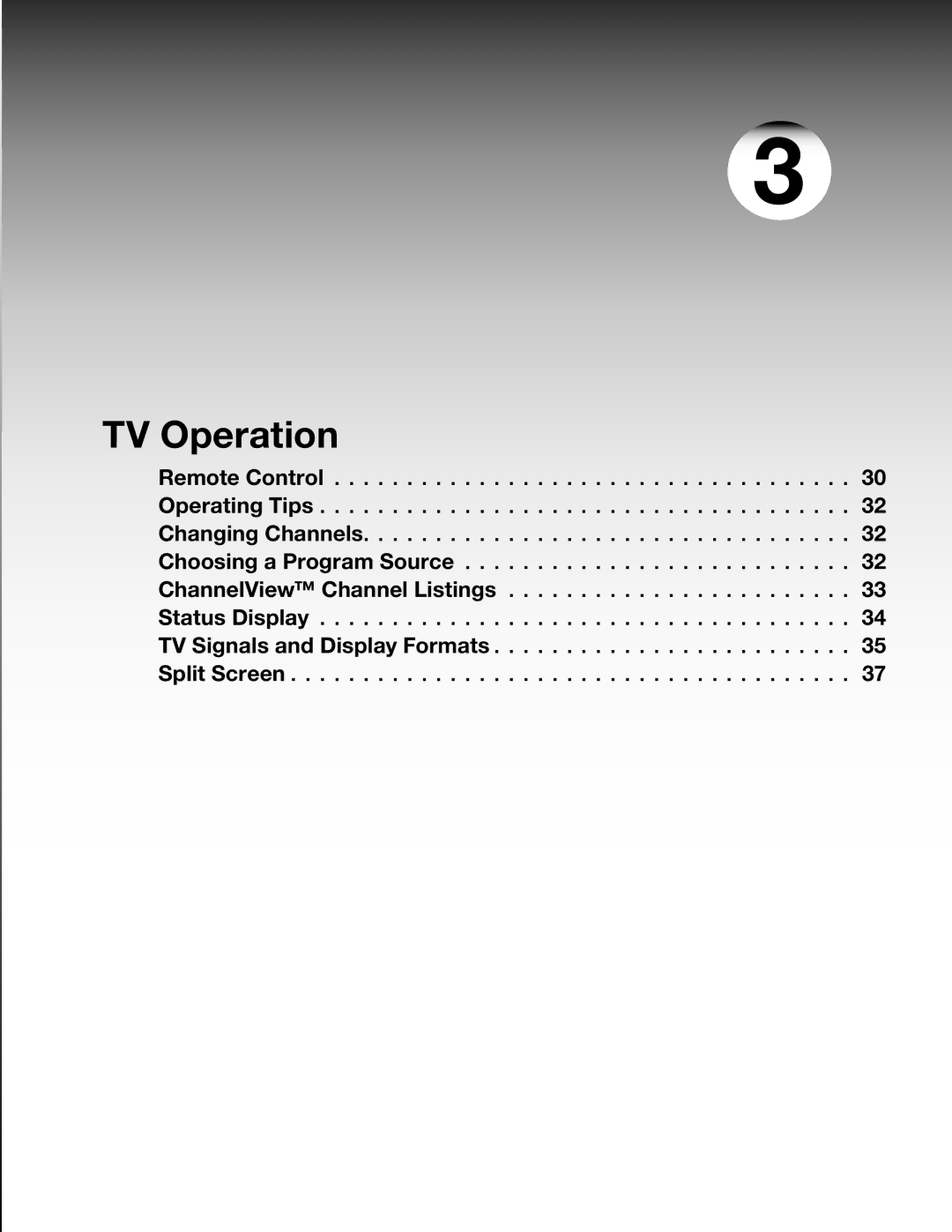 Mitsubishi Electronics WD-62530 manual TV Operation 