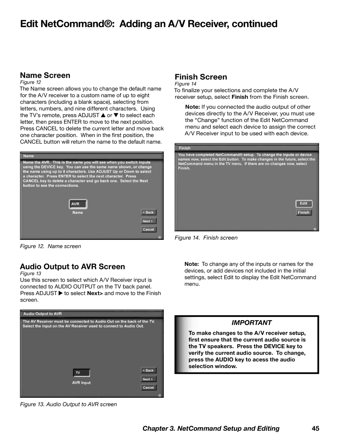 Mitsubishi Electronics WD-62827 manual Name Screen, Audio Output to AVR Screen 