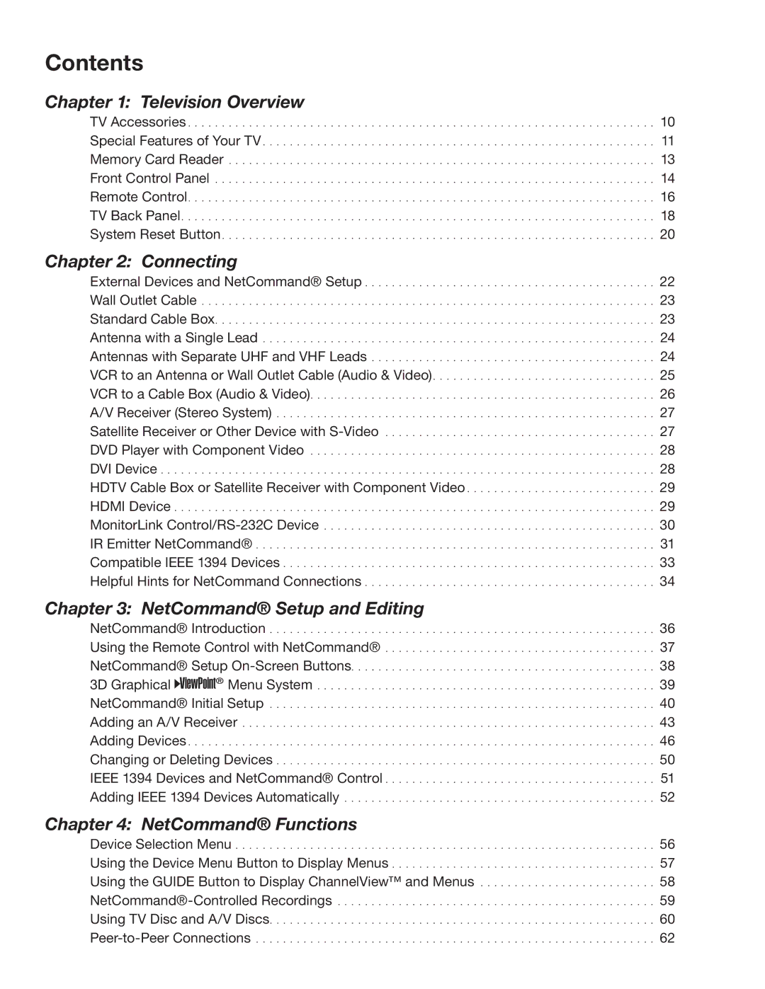 Mitsubishi Electronics WD-62827 manual Contents 