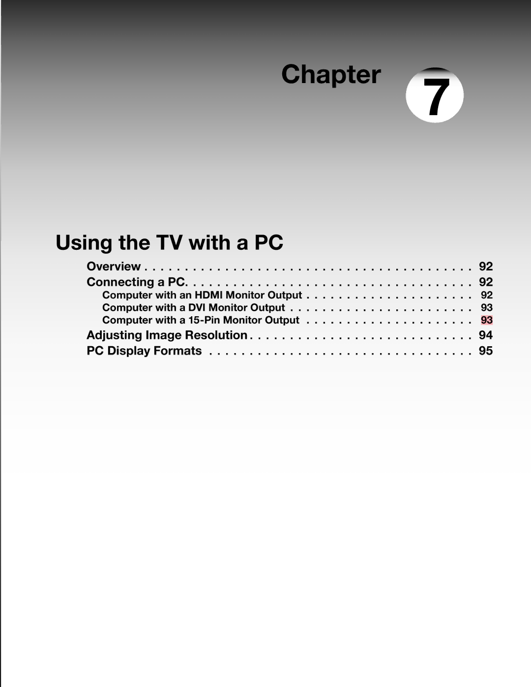 Mitsubishi Electronics WD-62827 manual Using the TV with a PC 