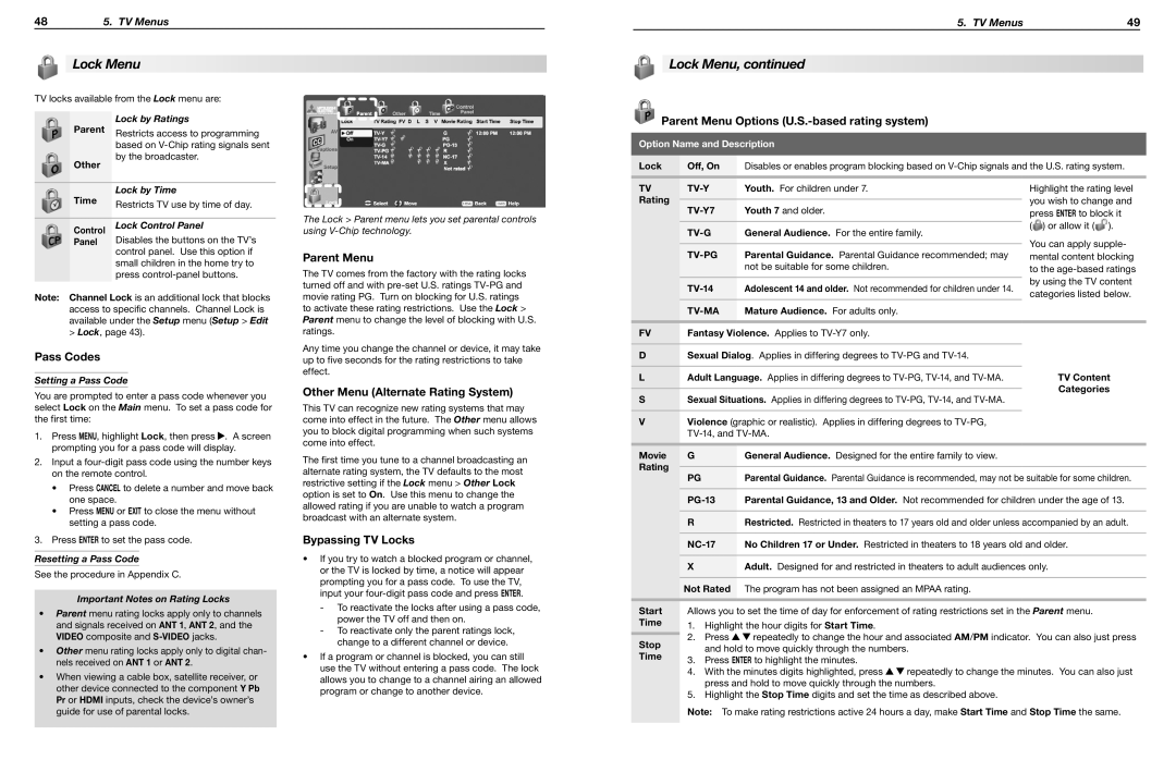 Mitsubishi Electronics WD-60735, WD-65835, WD-65736, WD-65735, WD-73C8, WD-73735, WD-73835, WD-73736 manual Lock Menu 