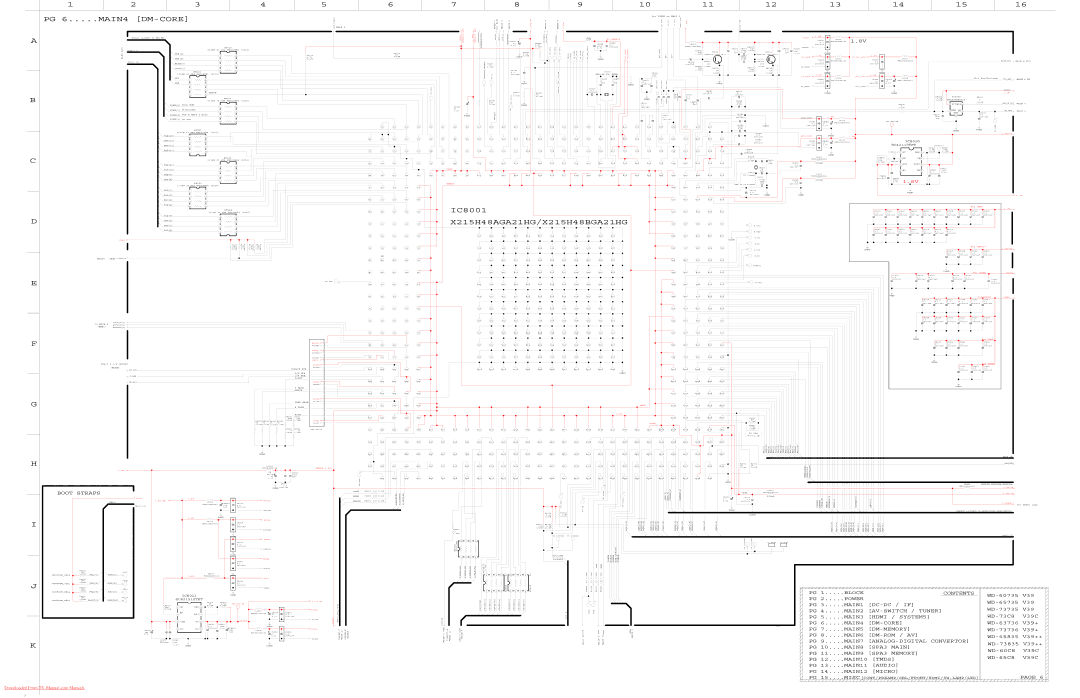 Mitsubishi Electronics WD-73C8, WD-65835 PG 6.....MAIN4 DM-CORE, IC8001, X215H48AGA21HG/X215H48BGA21HG, Boot Straps 