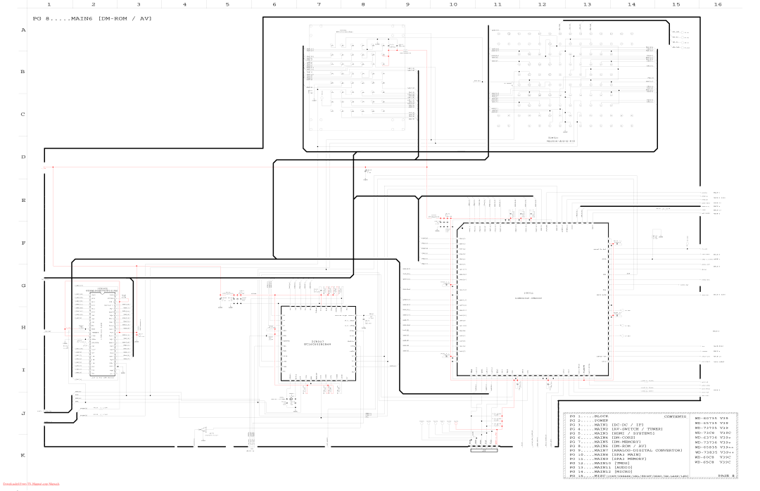 Mitsubishi Electronics WD-73835, WD-65835, WD-60C8 PG 8.....MAIN6 DM-ROM / AV, Sleepn, Tms Tck Tdo, Tck Gnd Tms Tdi Tdo 