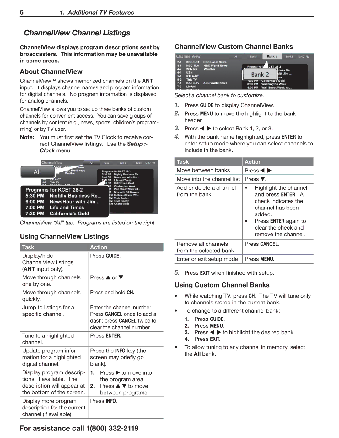 Mitsubishi Electronics WD-82CB1, WD-73740 manual ChannelView Channel Listings, About ChannelView, Using ChannelView Listings 