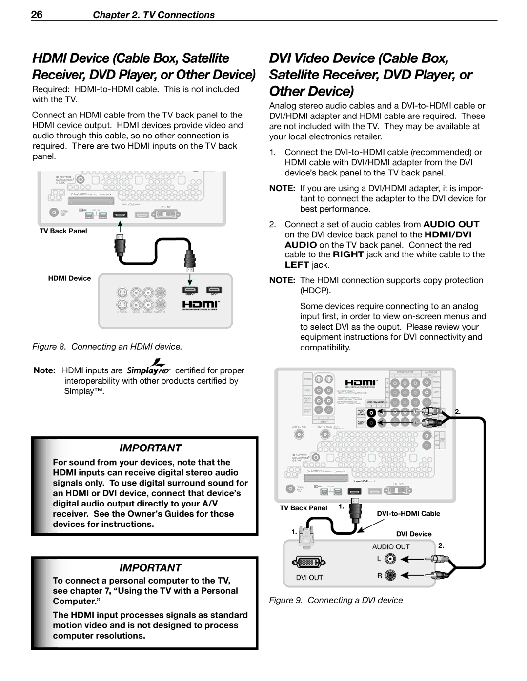 Mitsubishi Electronics WD-Y57aa manual Connecting an Hdmi device 