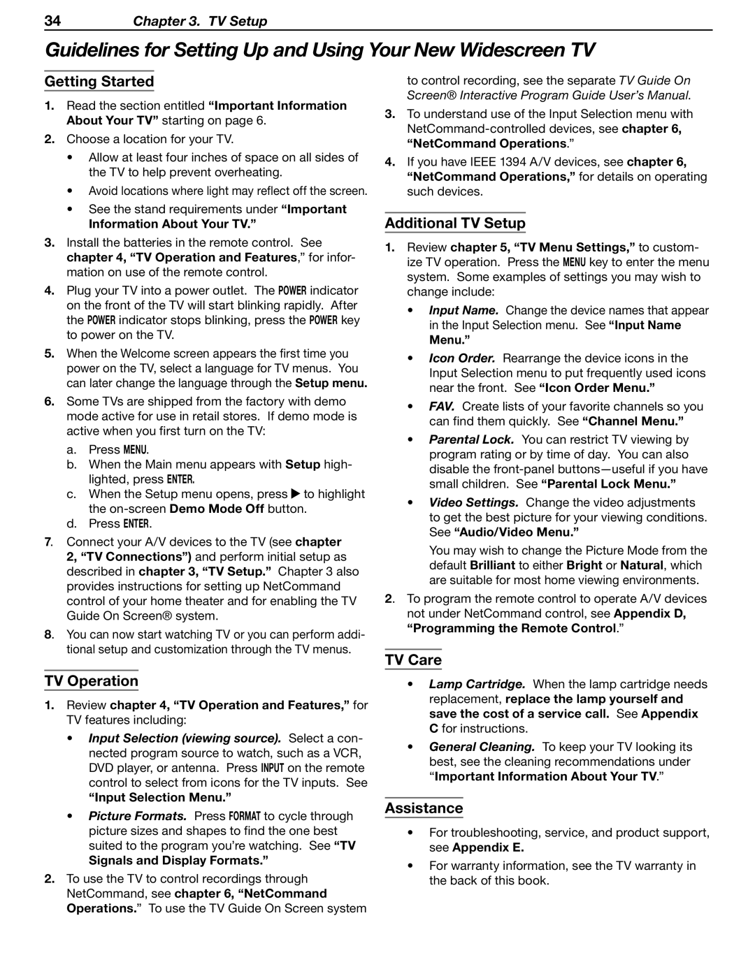 Mitsubishi Electronics WD-Y57aa manual Guidelines for Setting Up and Using Your New Widescreen TV 