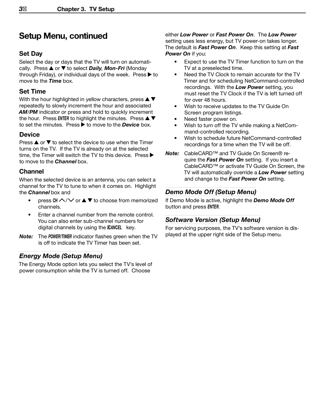 Mitsubishi Electronics WD-Y57aa manual Set Day, Set Time, Device, Channel 