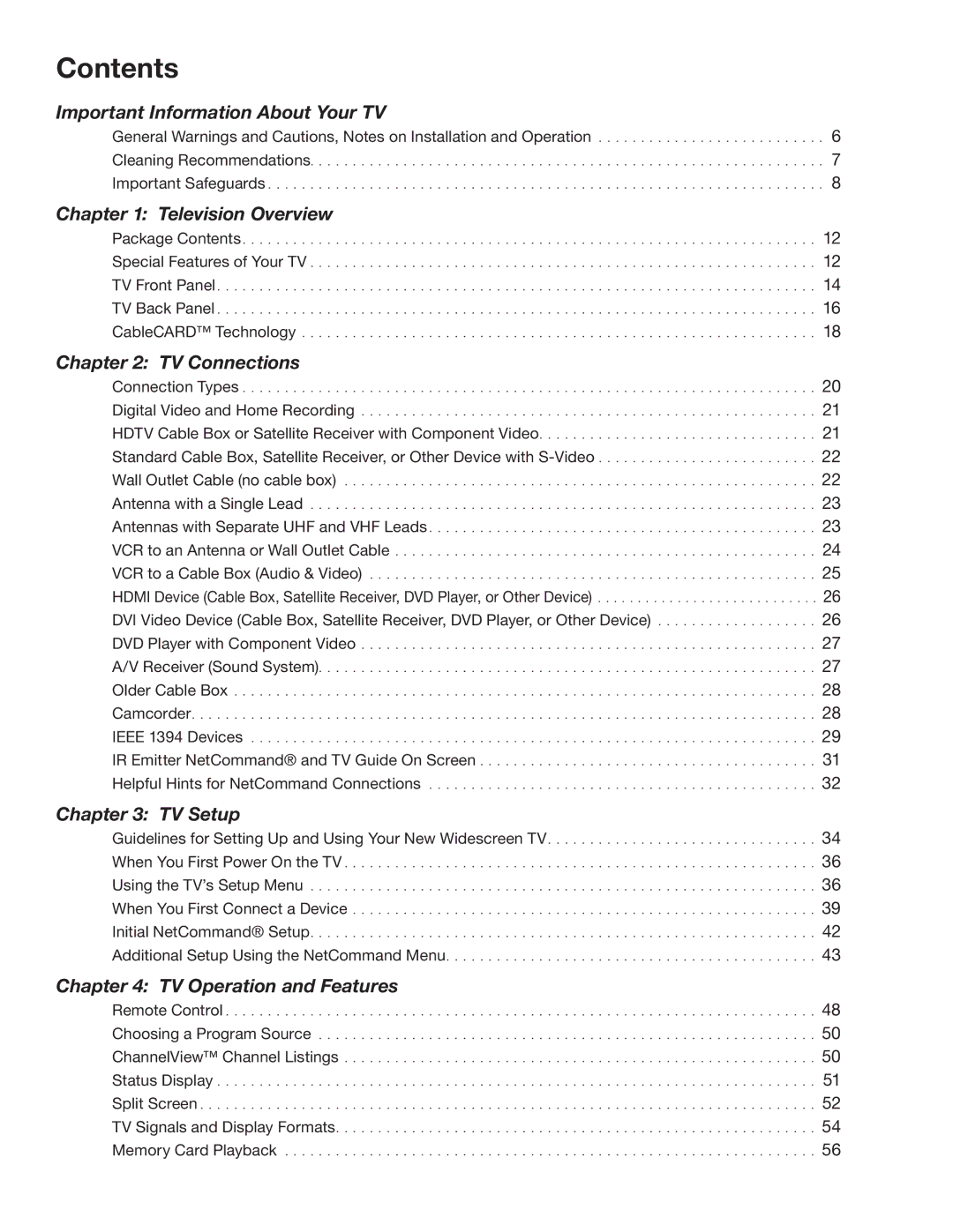 Mitsubishi Electronics WD-Y57aa manual Contents 