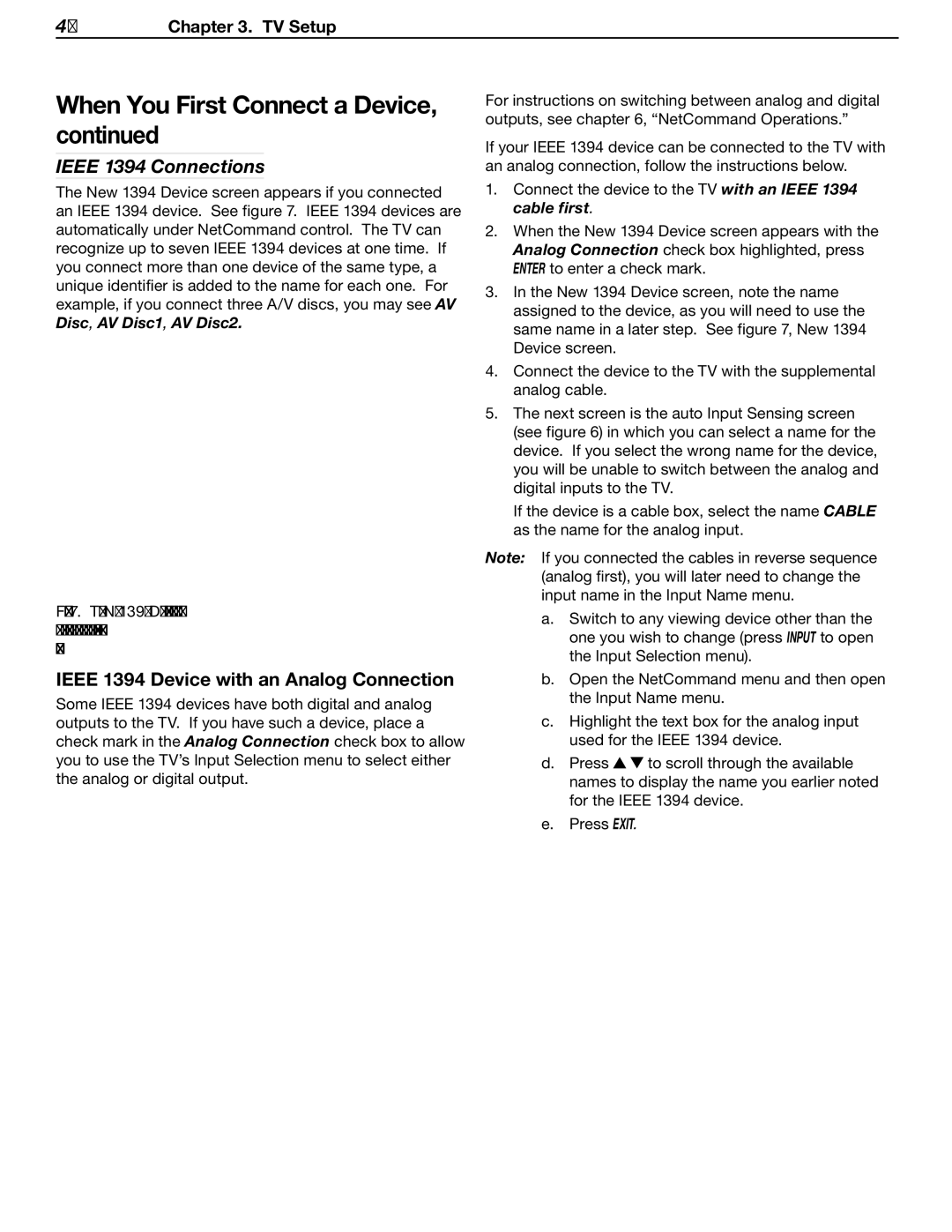 Mitsubishi Electronics WD-Y57aa manual Ieee 1394 Connections, Ieee 1394 Device with an Analog Connection 