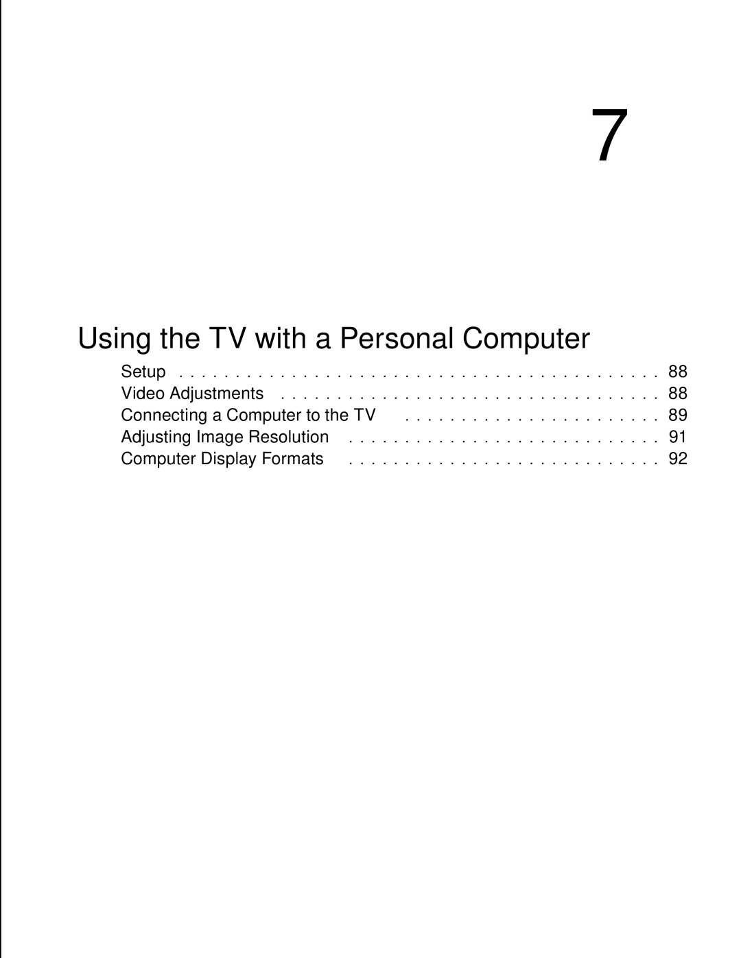 Mitsubishi Electronics WD-Y57aa manual Using the TV with a Personal Computer 