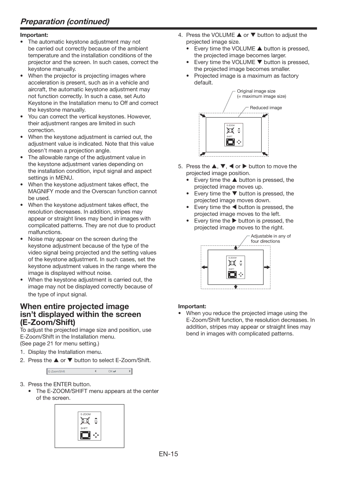 Mitsubishi Electronics WD390U-EST user manual Preparation 